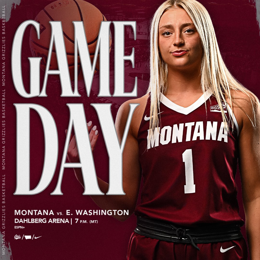 MontanaGrizWBB's tweet image. Back on the court for the first time in 2025! 

🆚 Eastern Washington
⏰ 7 p.m. (MT)
➡️ gogriz.com/promocode
➡️ Use code 2025 get 2 tickets for $25!
🎟️ bit.ly/3u1GmLA
💻 bit.ly/3uo5kVU
📻 bit.ly/47e9m1e
📊 bit.ly/3QXu14L

#BigSkyWBB #GoGriz