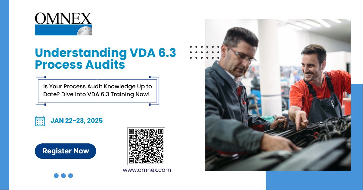 omnexindia's tweet image. 𝐋𝐢𝐦𝐢𝐭𝐞𝐝 𝐬𝐞𝐚𝐭𝐬 𝐚𝐯𝐚𝐢𝐥𝐚𝐛𝐥𝐞. 𝐄𝐧𝐫𝐨𝐥𝐥 𝐭𝐨𝐝𝐚𝐲: hubs.li/Q030Msm70
Understanding VDA 6.3 Process Audits
Date: Jan 09-10, 2025

#ProcessAudits #VDA63 #QualityManagement #ProcessImprovement #AuditorTraining #AutomotiveIndustry #AutomotiveStandards
