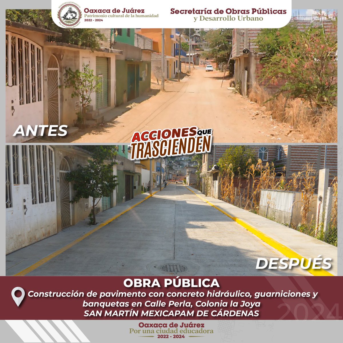 Antes y Después 

#Oaxaca 

<a href="/SriaObrasPublic/">Secretaría de Obras Públicas y Desarrollo Urbano</a>