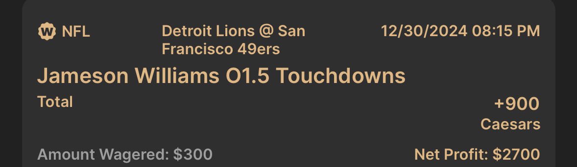 sharpzapp's tweet photo. Jamo 2 TDs (+900) cashes before the Half for this SHARP #SHARPZ Bettor 🫡💰📲 #Waymo 💨💨 https://t.co/KBm2kguL8Y