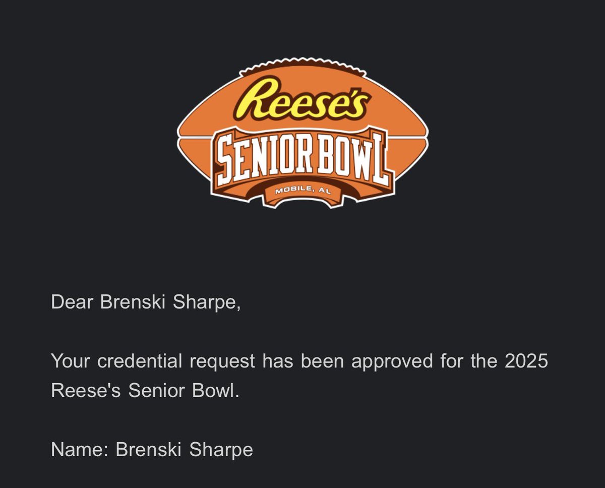 B_Sharpe's tweet image. God is great 🥲🙏🏾. @seniorbowl I’m extremely honored. Thank you all for your support.