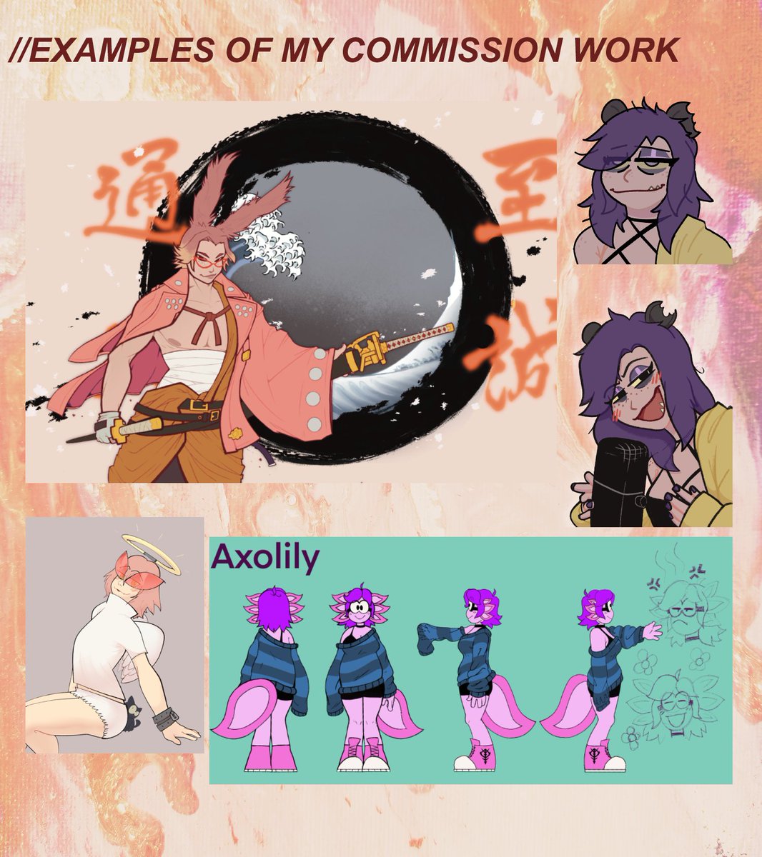 TigerBitch_'s tweet image. Hi there !! I&apos;m opening up 3 commission slots !! If you&apos;re at all interested, please visit and complete the form below!
forms.gle/dZdjDxvuwfbyEz…
The attached Images show my commission information and examples of my art and other client work :3