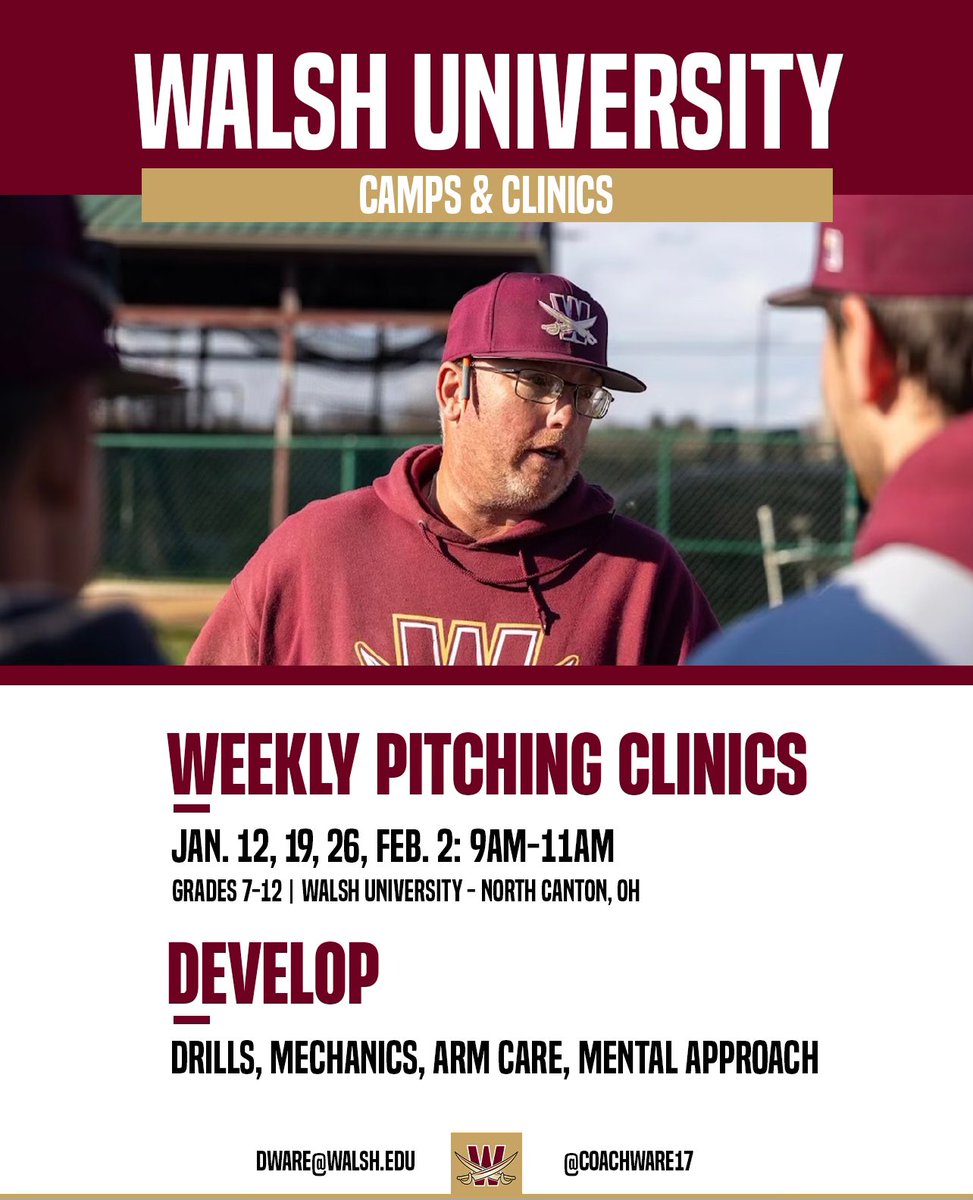 Darren Ware (@coachware17) on Twitter photo Let’s get to work! Learn how to prepare & repair the arm for a season. Elevate your potential physically & mentally Please DM or email me for more information. Sign up for all dates or individual dates. Look forward to seeing you there. <a href="/WalshUBaseball/">Walsh U Baseball</a>
#WORKWINS Let’s get to work! Learn how to prepare & repair the arm for a season. Elevate your potential physically & mentally Please DM or email me for more information. Sign up for all dates or individual dates. Look forward to seeing you there. <a href="/WalshUBaseball/">Walsh U Baseball</a>
#WORKWINS
