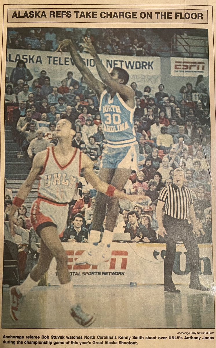 JetCityStu's tweet photo. Cleaning the family home and ran across this Great Alaska Shootout story with my referee dad. Hey, @TheJetOnTNT, do you remember Thanksgiving 1985 in Alaska? https://t.co/WcP52TFviq