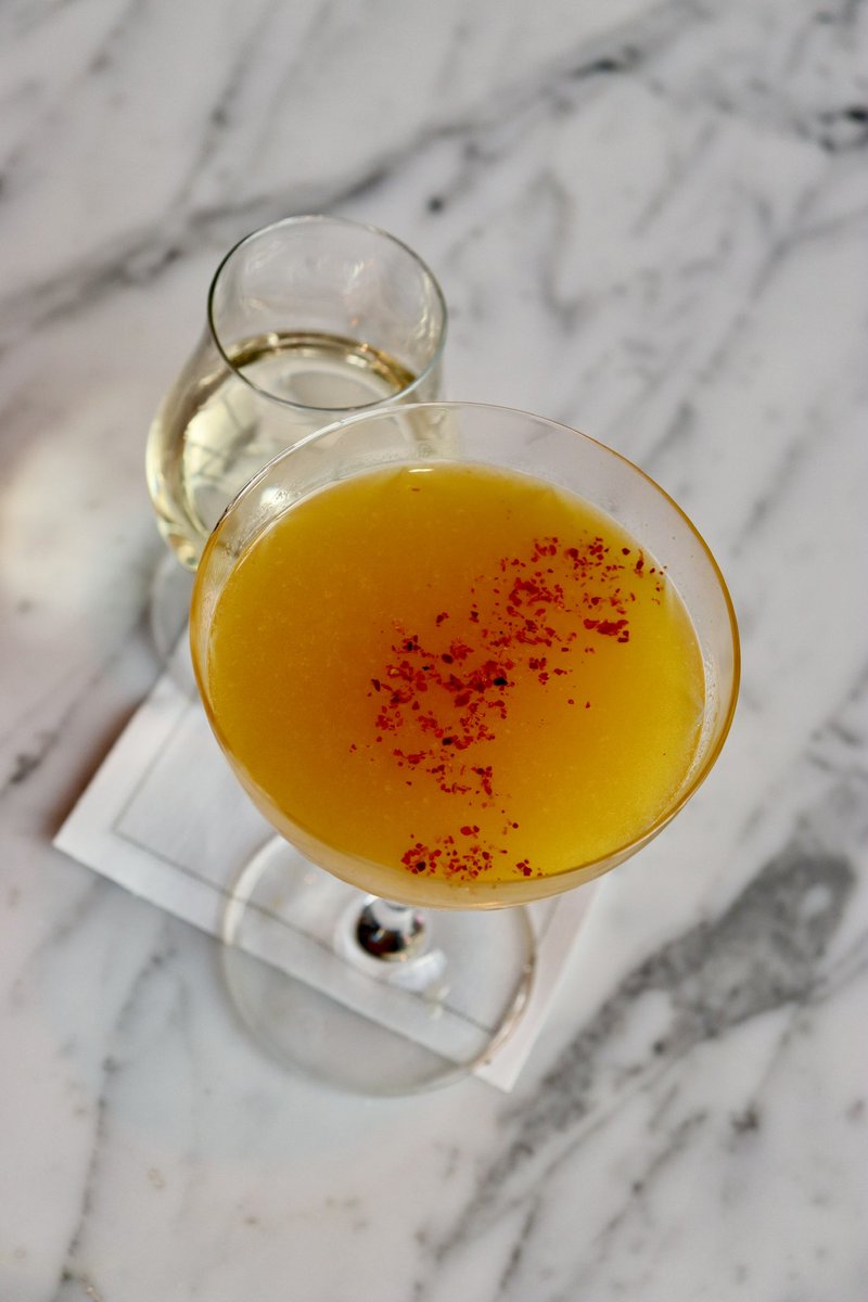 Our non-alcoholic, Rising Star Martini: Seedleep Garden, Passion Fruit, Vanilla, Lemon Juice, Freixenet 00 Sparkling Wine 🍸 #EstuaryDC