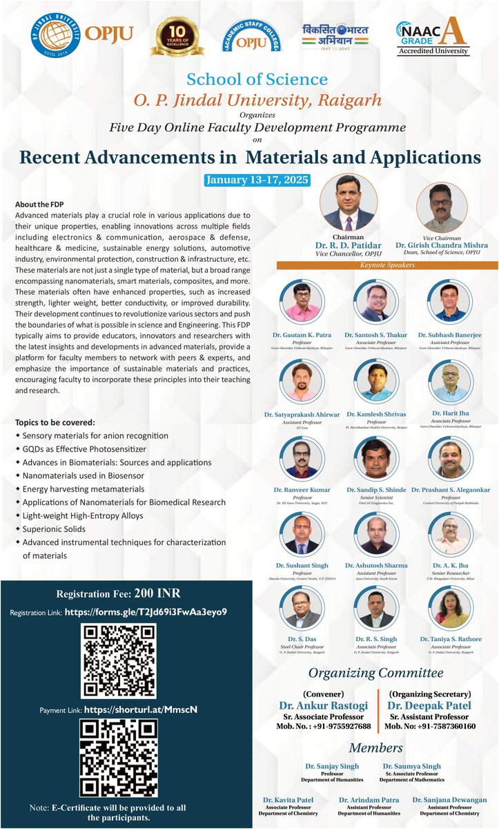 School of Science OPJU (@sos_opju) on Twitter photo The School of Science, O.P. Jindal University, Raigarh organizes a ๐
๐ข๐ฏ๐-๐๐๐ฒ ๐๐ง๐ฅ๐ข๐ง๐ ๐
๐๐๐ฎ๐ฅ๐ญ๐ฒ ๐๐๐ฏ๐๐ฅ๐จ๐ฉ๐ฆ๐๐ง๐ญ ๐๐ซ๐จ๐ ๐ซ๐๐ฆ๐ฆ๐ ๐จ๐ง ๐น๐๐๐๐๐ ๐จ๐
๐๐๐๐๐๐๐๐๐๐ ๐๐ ๐ด๐๐๐๐๐๐๐๐ ๐๐๐
๐จ๐๐๐๐๐๐๐๐๐๐๐ from 13 to 17 January 2025 The School of Science, O.P. Jindal University, Raigarh organizes a ๐
๐ข๐ฏ๐-๐๐๐ฒ ๐๐ง๐ฅ๐ข๐ง๐ ๐
๐๐๐ฎ๐ฅ๐ญ๐ฒ ๐๐๐ฏ๐๐ฅ๐จ๐ฉ๐ฆ๐๐ง๐ญ ๐๐ซ๐จ๐ ๐ซ๐๐ฆ๐ฆ๐ ๐จ๐ง ๐น๐๐๐๐๐ ๐จ๐
๐๐๐๐๐๐๐๐๐๐ ๐๐ ๐ด๐๐๐๐๐๐๐๐ ๐๐๐
๐จ๐๐๐๐๐๐๐๐๐๐๐ from 13 to 17 January 2025