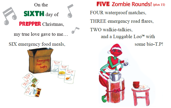 PrepperPete's tweet photo. 🎶 On the Sixth Day of Prepper Christmas, my true love gave to me… SIX EMERGENCY FOOD MEALS! 🎶

From freeze-dried favorites to long-lasting canned goods, Prepper Pete knows that being prepared starts with having the right fuel. 🍲✨

What’s YOUR go-to emergency meal? Let us know in the comments! 

And don’t forget to grab your copy of "The Twelve Days of Prepper Christmas" at https://t.co/Cv0HG5xd1V

#PrepperPeteAndFriends #12DaysOfPrepperChristmas #EmergencyMeals #Preparedness #HolidayFun