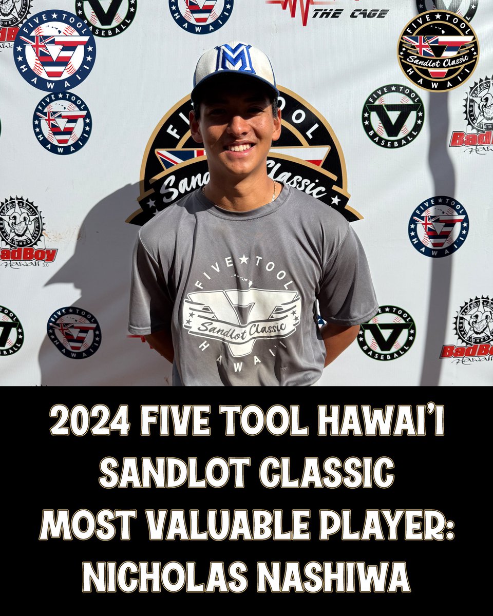 Congratulations to Nicholas Nashiwa (<a href="/nick_nashiwa07/">Nick Nashiwa</a>) on being named the Most Valuable Player of the 2024 <a href="/FiveTool/">Five Tool Baseball</a> Hawai’i Sandlot Classic (<a href="/ClassicHawaii/">Hawaii Sandlot Classic</a>)!

Maui (HI) 2025 #uncommitted

Profile: fivetool.org/players/96db8c…