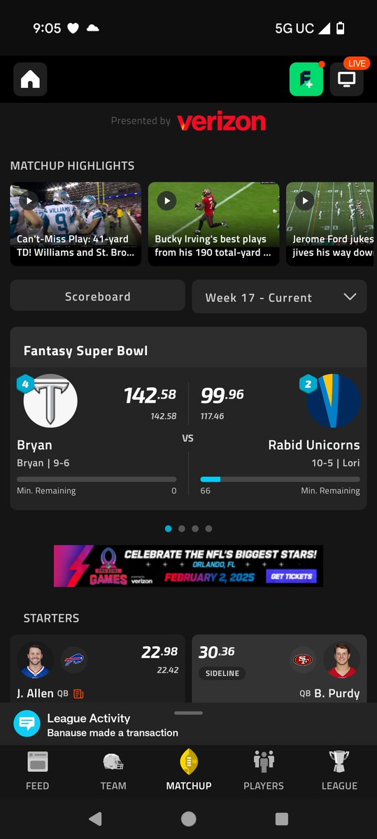 Whew trying to hold on to my lead. 😆 Need Purdy, Kittle, and St. Brown to chill. Lol <a href="/jbchoknows/">Joshua Cho</a> <a href="/PopesFFH/">Jeremy</a> <a href="/DynastyDadFF/">Dynasty Dad</a> <a href="/JakesFFootball/">Jake's Fantasy Football</a> <a href="/PPRFantasyTips/">PPRFantasyTips</a> <a href="/SuperrNova38/">PeteNova</a>