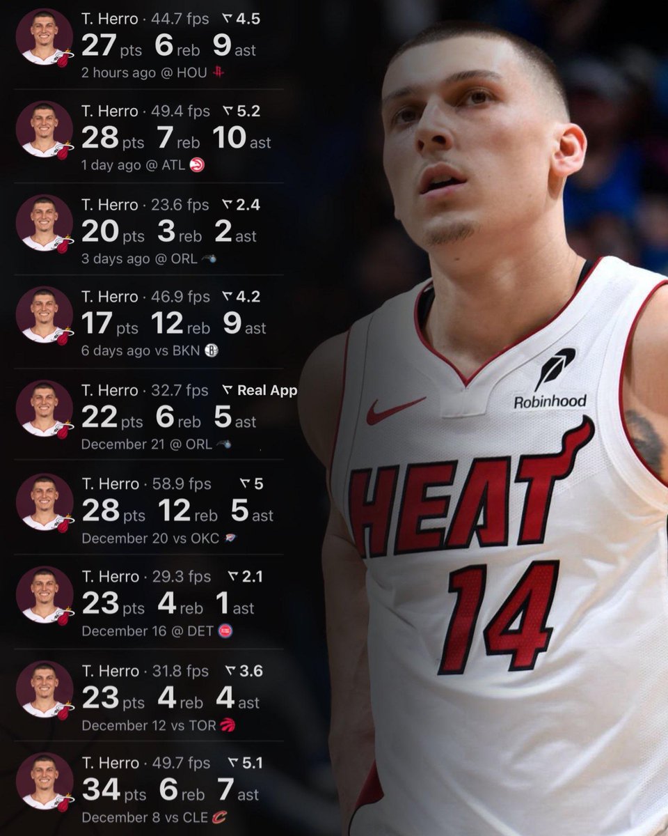 Last 9 games for <a href="/raf_tyler/">Tyler Herro</a>...I'd be mad too