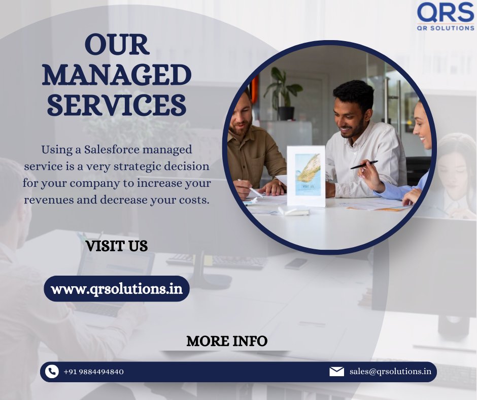 QR_Solutions's tweet image. Salesforce Managed Services offers a comprehensive solution that allows you to access experts and experienced Salesforce administrators and consultants to manage your Salesforce. Join us! surl.li/rtbpnr #managedserviceproviderstrichy #salesforcemanagedservices