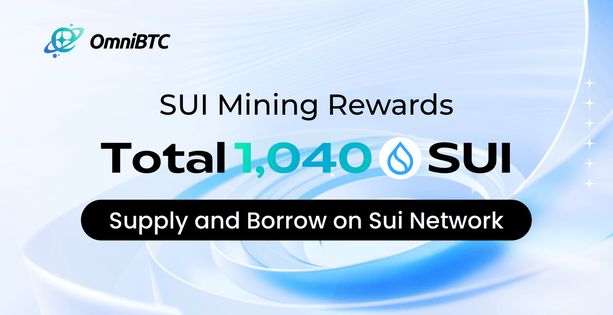 1,040 #SUI Mining Incentive Updated on OmniLending!     

Get your biweekly rewards👉omnilending.omnibtc.finance/lending
