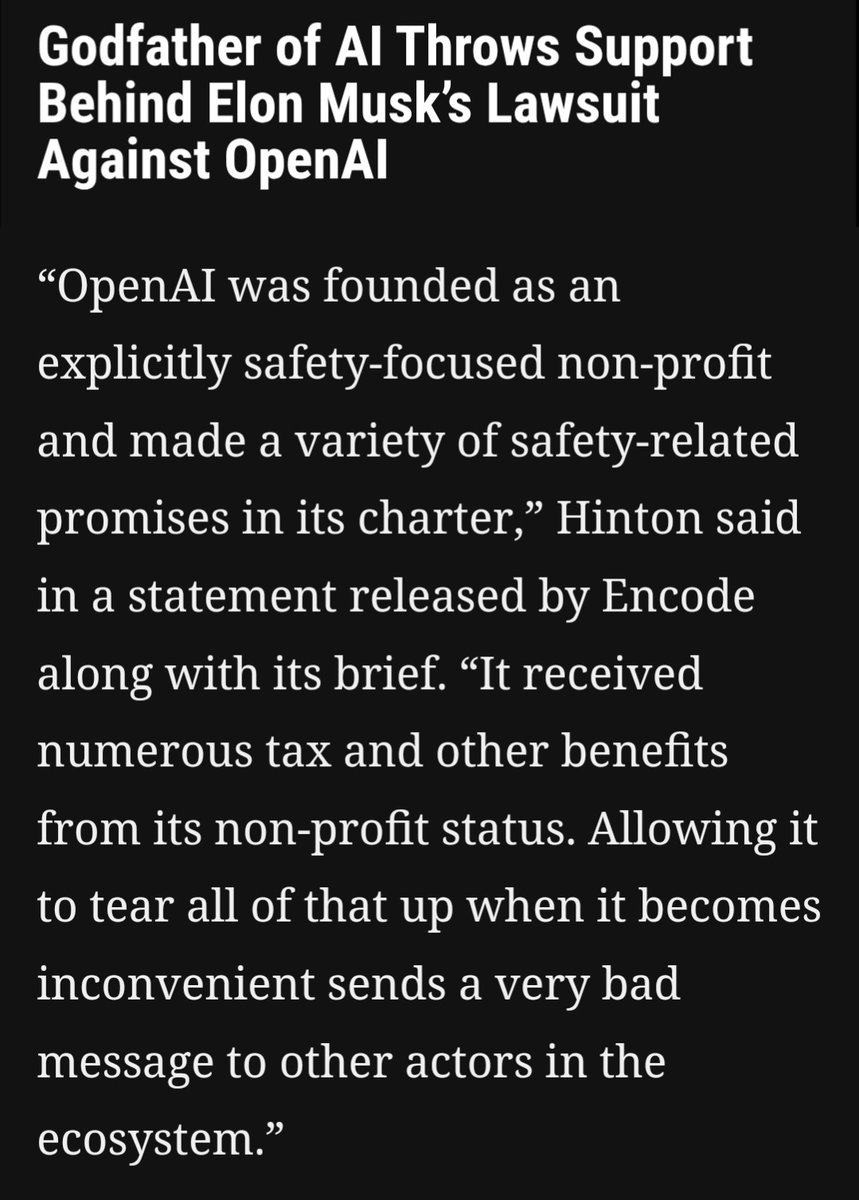 Geoffrey Hinton says he opposes OpenAI becoming a for-profit company