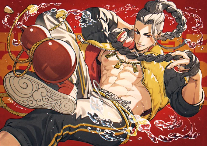 #2024年自分が選ぶ今年の4枚 今年はまぁなんといってもスト6でしたねズブズブ沼った数か月後にお仕事もらえるとは思ってなかったですジョセフ誕絵が間に合わなかったのだけが悔しい来年も仕事と趣味で筋肉イケメン描くぞー! 