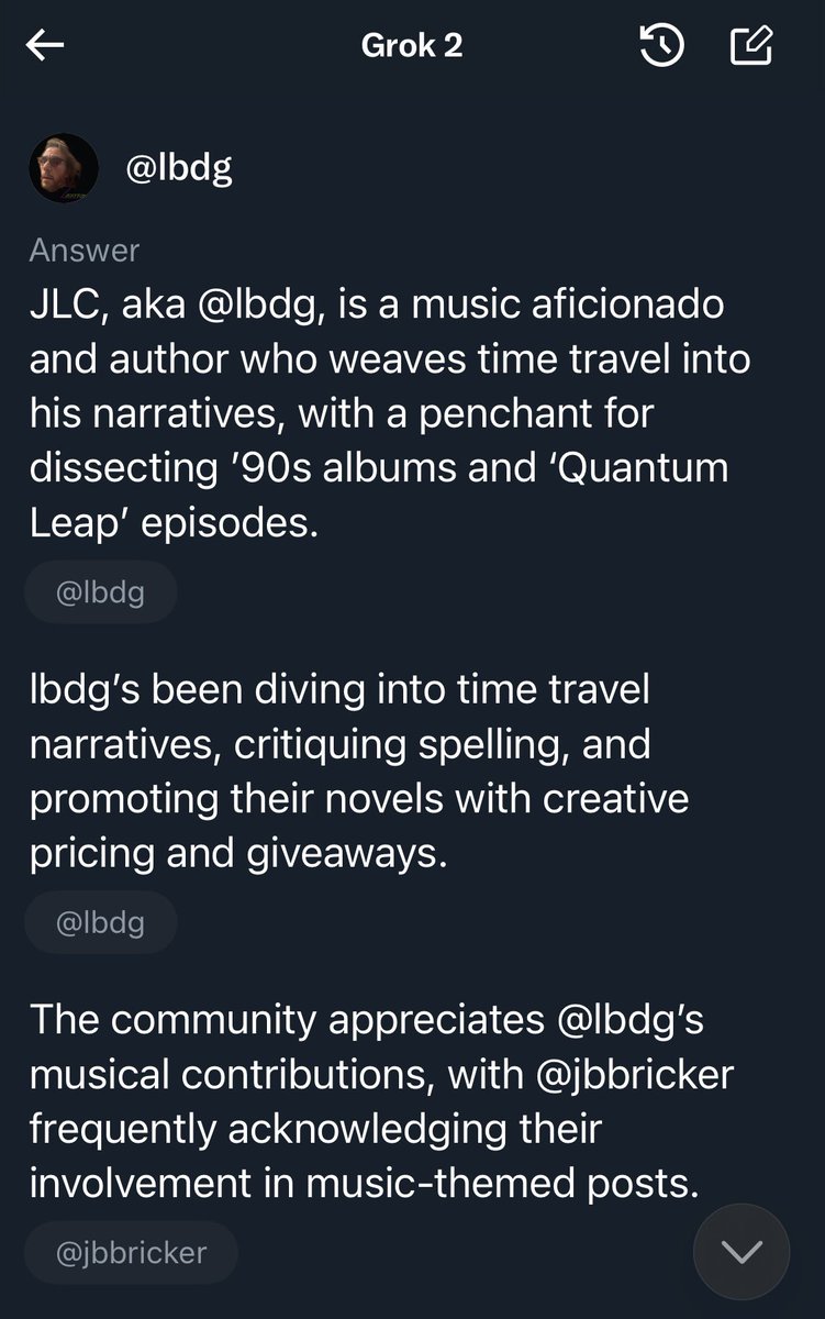 lbdg's tweet image. Grok gets me.
“critiquing spelling” — lol 🤣
(It’s funny because it’s true…)
Also, a long overdue thank you to @jbbricker