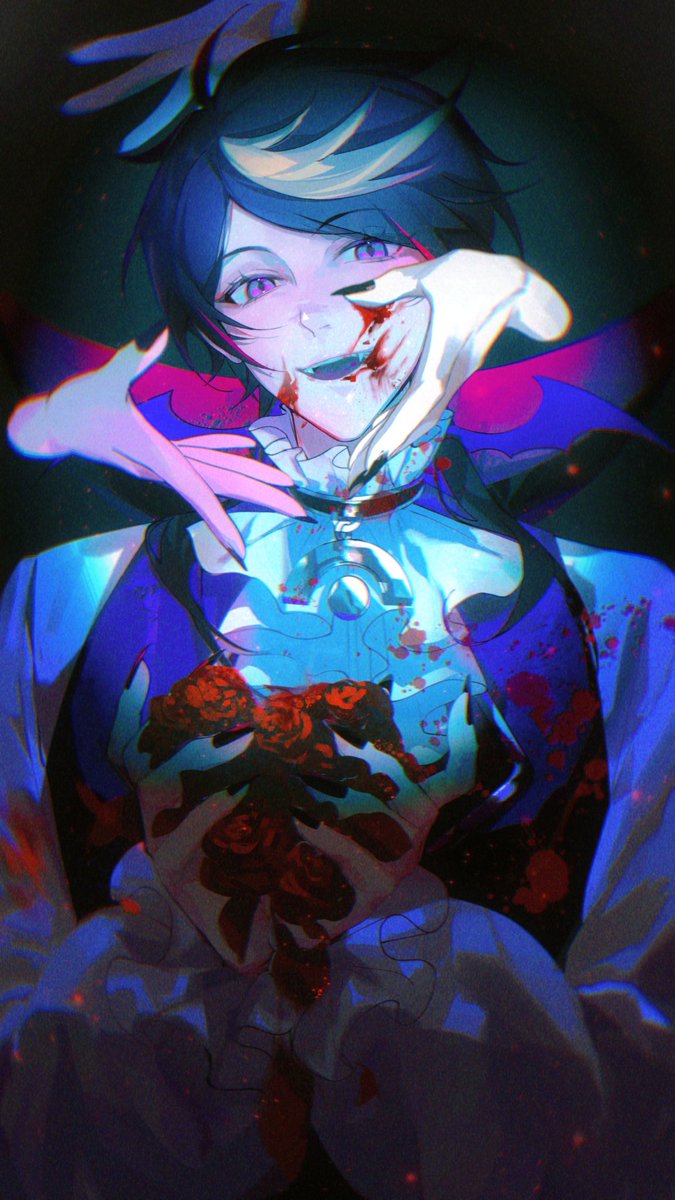 #YaminoArt
Blood on my shirt, rose in my hand.

Just looking forward to the cover of 'teeth'🤫