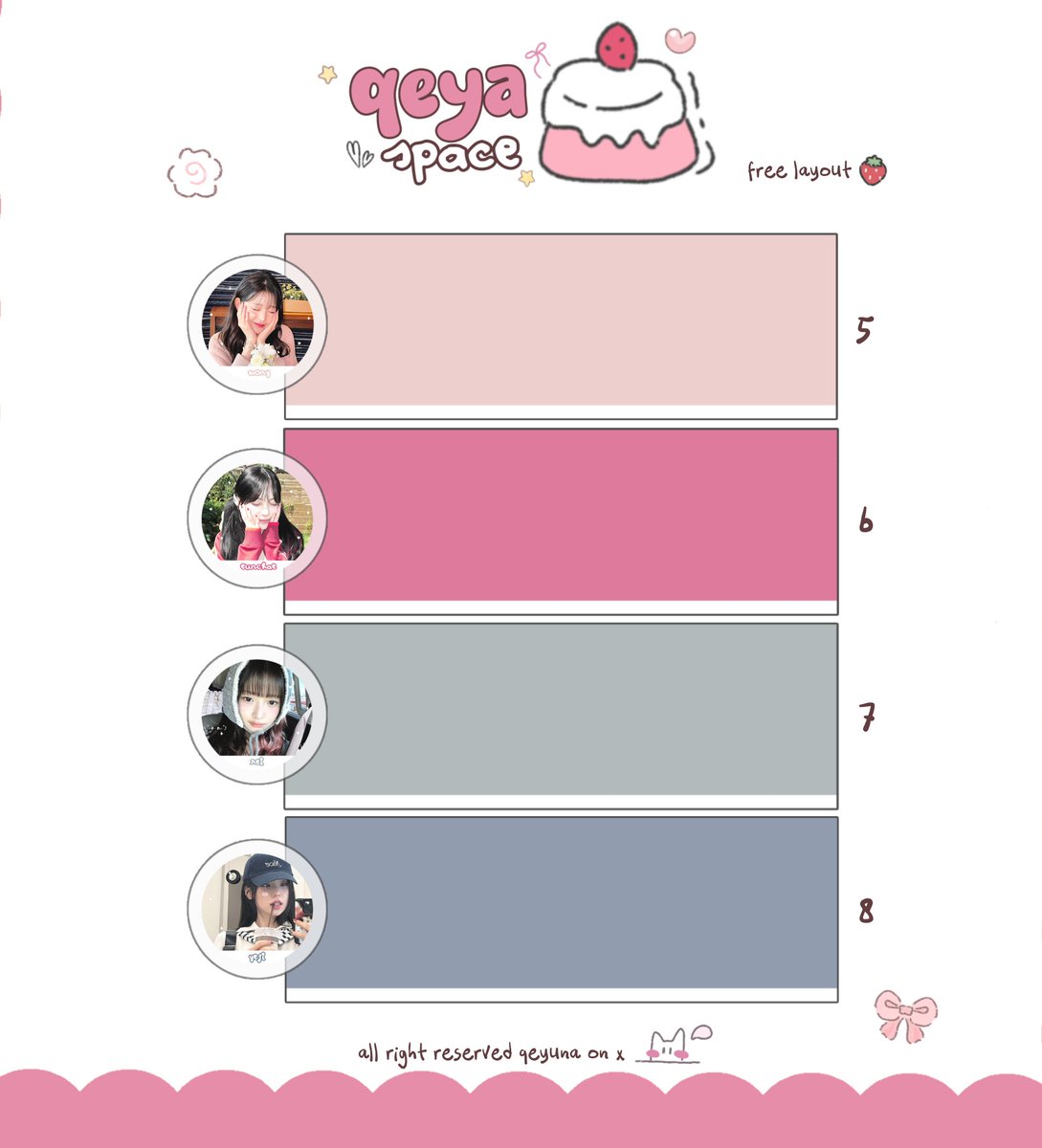 help repost, thank you! 💗

hai –♡ dalam rangka menyambut tahun baru and it's qeya appreciation day ( 🍓 ) aku mau bagi-bagi free layout dibawah ini 🎀

☘ 31 Desember 2024
🍮 19.00 WIB
💌 DM <a href="/qeyuna/">qeya🍓</a>

read TNC down below!
#zonauang