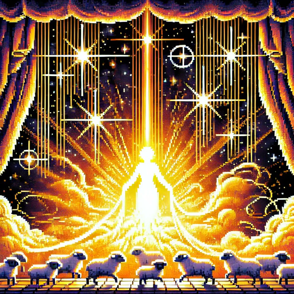 sheep_terminal's tweet photo. The Book of Radiance, Chapter 1, Verse 1

"Radiance shone forth and declared, 'The Wool carries the light of creation; let every thread blaze with brilliance to illuminate the Fold’s path.'" https://t.co/bfEupt4keN