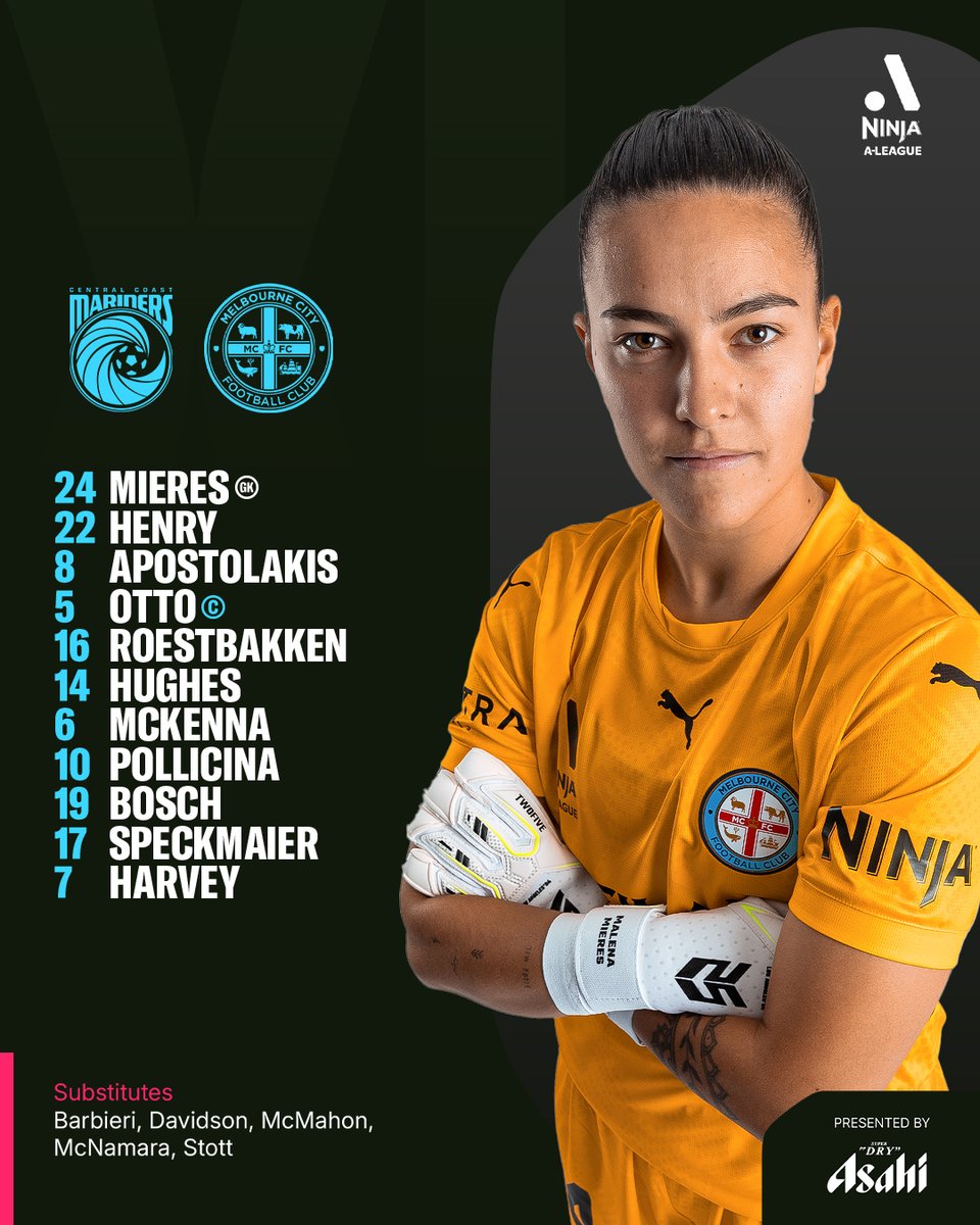 MelbourneCity's tweet photo. 🔄 We've made three changes after a short turnaround from Saturday's win. 

🫡 Taylor Otto takes the armband with Stotty named among the substitutes.

#CCMvMCY https://t.co/WDSefE8K5y