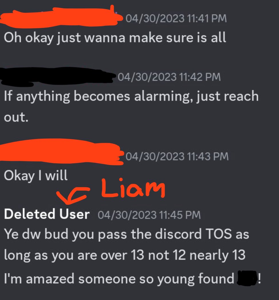exposeliam2021's tweet photo. more proof he knew their age https://t.co/TS37G7bypn