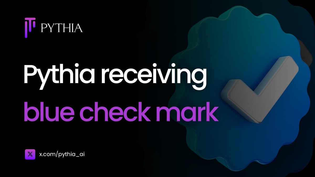 pythia_ai's tweet image. 🟣Great Achievement!🟣

We’re excited to announce that Pythia has officially received the Blue Check Mark on X✅

x.com/pythia_ai

This means Pythia’s account is now officially verified, ensuring that you can trust the insights, updates, and content you see from us🤝…