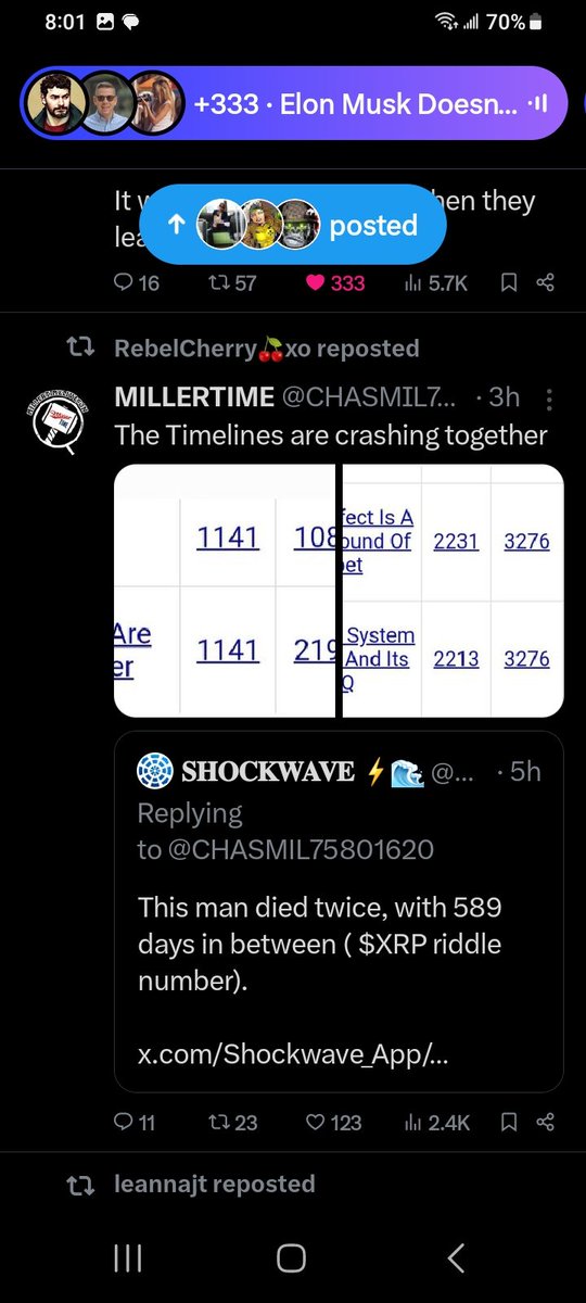 DeanDavis33's tweet image. #Gematria #SynChronicly 
1️⃣1️⃣1️⃣➰️3️⃣⁵.⁷➰️3️⃣⁵⁷➰️3️⃣
²¹⁹➰️3️⃣ 3️⃣3️⃣3️⃣ 3️⃣3️⃣3️⃣ 3️⃣
#TwelveThrees 9️⃣¹¹⁴¹➰️7️⃣7️⃣
7️⃣⁰7️⃣ ¹⁶➰️7️⃣ #FiveSevens 8️⃣
²²³¹➰️8️⃣²²¹³➰️8️⃣8️⃣8️⃣⚡️5️⃣
²³➰️5️⃣5️⃣5️⃣⚡️6️⃣¹²³➰️6️⃣
⁷⁵⁸⁰¹⁶²⁰➰️2️⃣589➰️4️⃣⚡️6️⃣
²⁴➰️6️⃣6️⃣6️⃣6️⃣⚡️6️⃣⚡️😇
#FiveEightNine 🐇