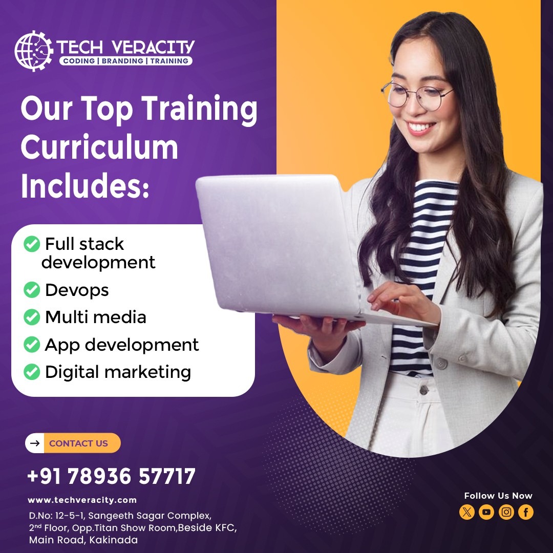 tech_veracity's tweet image. Kickstart your career with TECH VERACITY&apos;s expert training programs! 
.
📞Call us: 78936 57717
📍Reach Us: DNO:12-5-1 Sangeeth Sagar Complex, 2nd 
#techveracity #softwaretrainingcompanyinkakinada #diigitalfield #choosingcareer #softwaretraininginstitute #softwaretraining