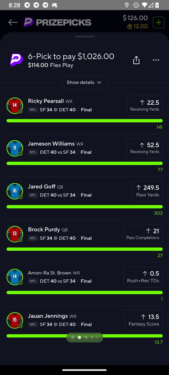 CaliRob4Ever's tweet image. Prizepicks win for the ages 🤑💰