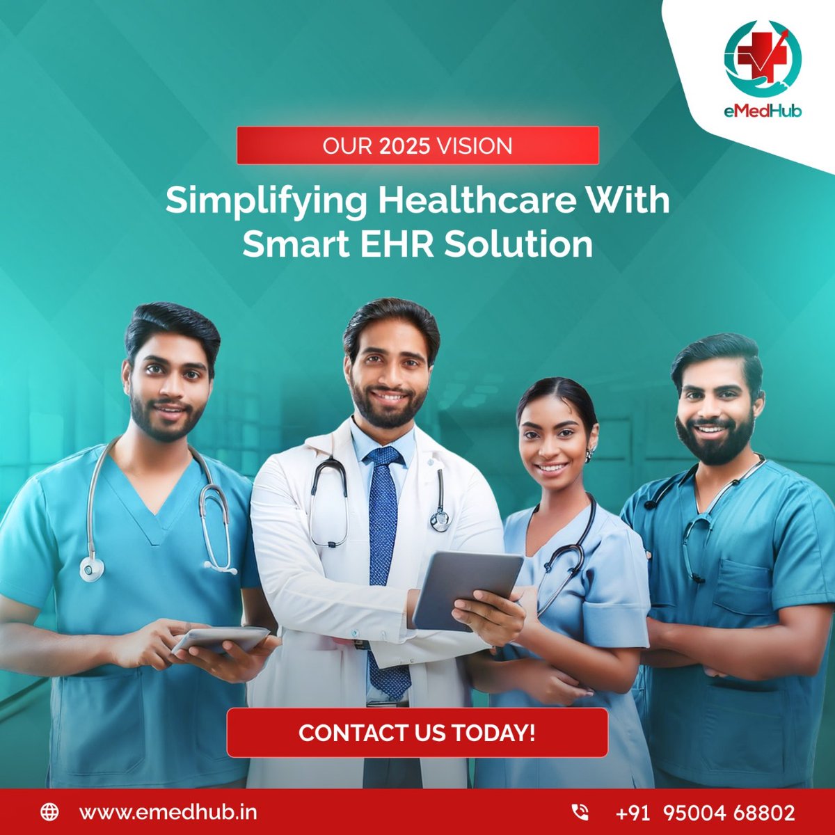eMedHub1's tweet image. Our 2025 Vision: Smart Healthcare Management
Simplify your hospital&apos;s operations with eMedHub’s EHR solutions. From patient records to analytics, manage it all effortlessly.

Call us at +91 95004 68802 or visit emedhub.in.

#SmartHealthcare #EHRSolutions #eMedHub2025