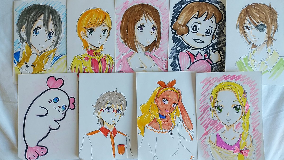 #今年描いた絵を晒そう 
9月生まれのキャラ9枚・・・
10月生まれのキャラ10枚・・・
11月生まれのキャラ30枚。
12月生まれのキャラ31枚。 