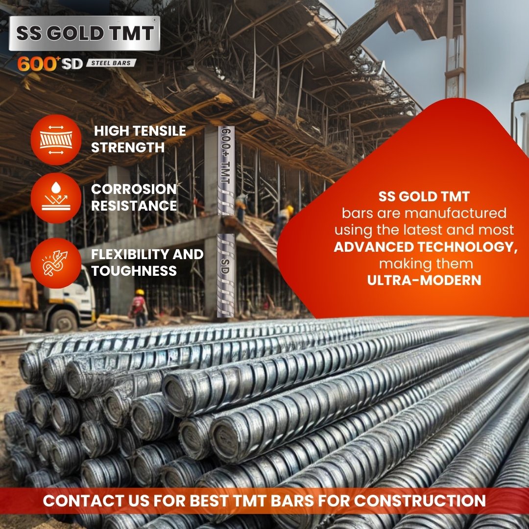 SSGOLDTMT's tweet image. Build with confidence, build with strength! 💪
SS Gold TMT Bars bring you:
✅ High tensile strength
✅ Corrosion resistance
✅ Flexibility and toughness
Crafted with advanced technology for ultra-modern construction! 🏗️
#SSGoldTMT #StrongFoundation #ModernConstruction