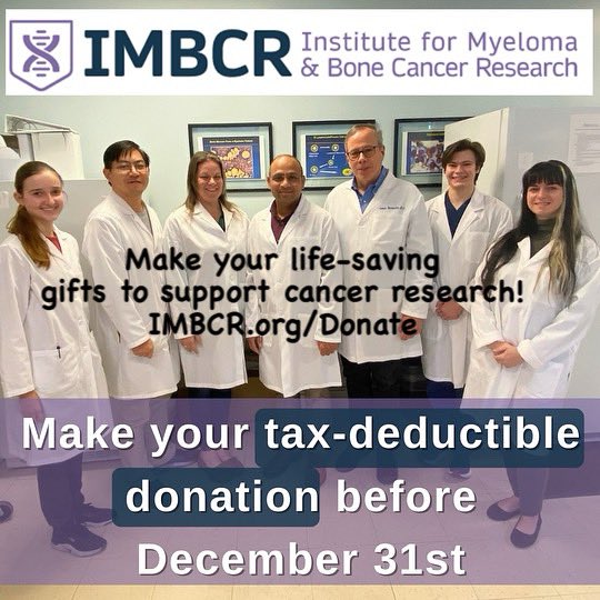 LAST CHANCE for year-end gifts.  🙏 Support cancer research.  💪 IMBCR.org/Donate