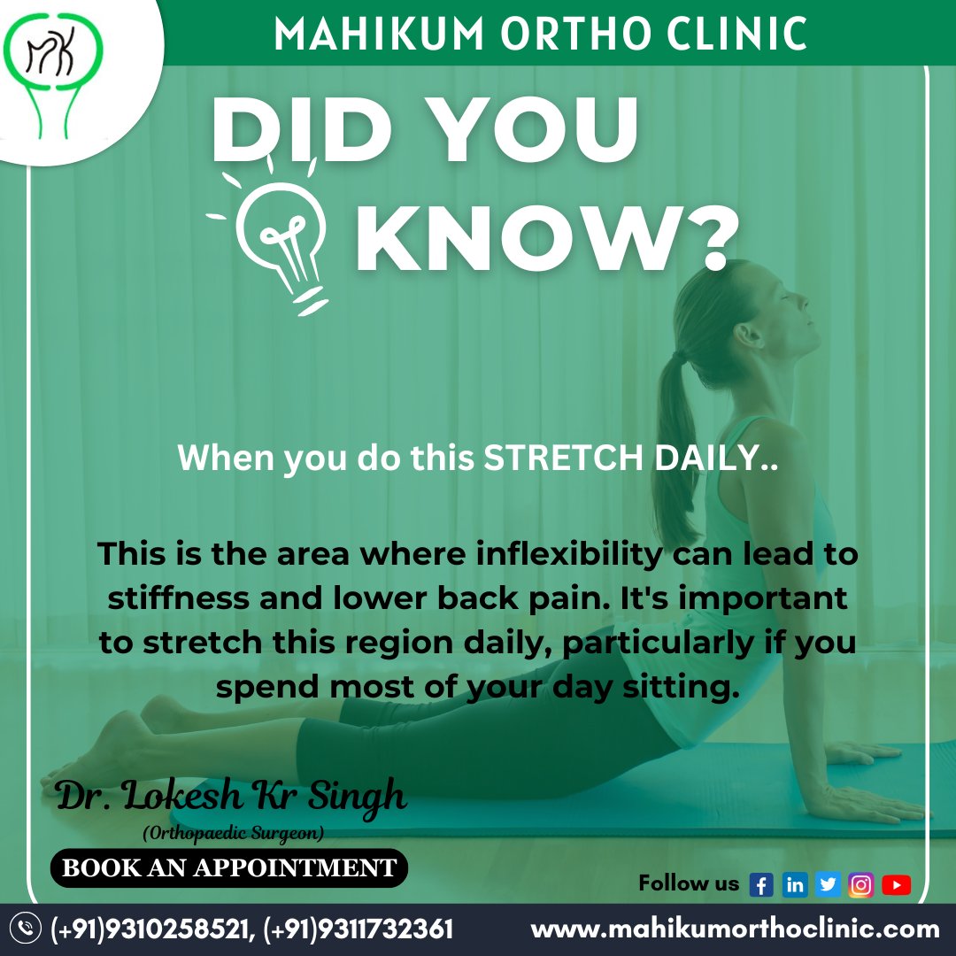 mahikumclinic's tweet image. 🌟𝐃𝐢𝐝 𝐘𝐨𝐮 𝐊𝐧𝐨𝐰?

Consult us today for an expert orthopedic surgeon to treat you.
.
Book your appointment @(+91)9310258521, (+91)9311732361
-
Visit our website- mahikumorthoclinic.com
-
#kneepain #LowerBackPain #dislocated #heavywörkout #PainRelief #MahikumOrthoClinic