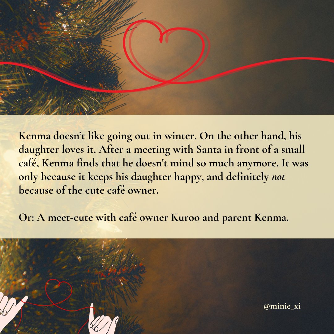 Happy KuroKen Xmas! This was my gift to @/themoonwrites on ao3 for the @KrknExchange24 

Beta-ed by the lovely <a href="/SapphireRuby24/">Sapphire 🍉 | daisuga vampire au 📌</a> 🫶

🔗:  ao3.org/works/60929578