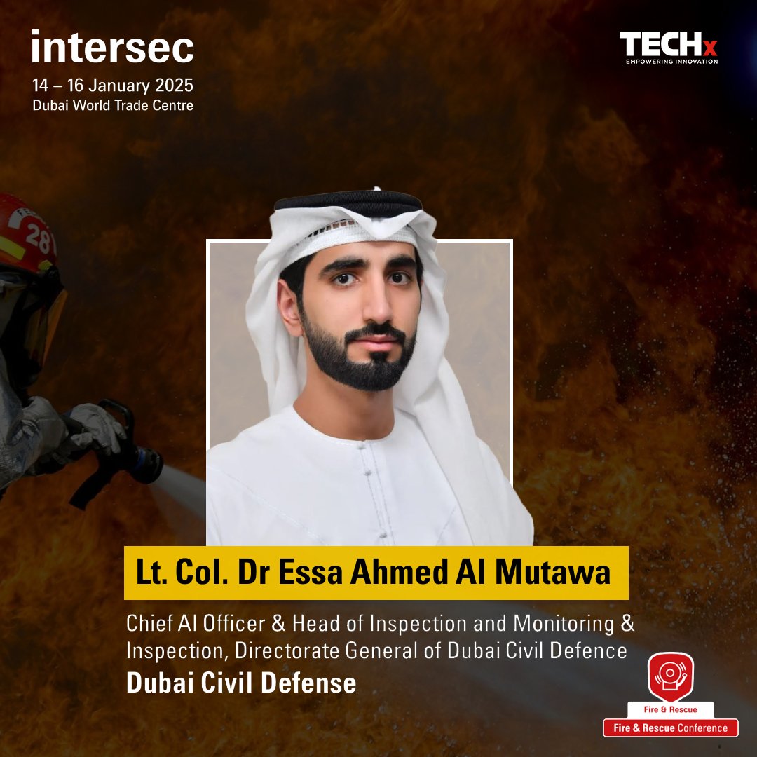 TECHxMediaUAE's tweet image. 🔥 Join the Fire &amp;amp; Rescue Conference at @IntersecExpo  2025! Discover cutting-edge fire detection tech, including AR/VR training tools &amp;amp; live demos. 🧑‍🚒

📍 Dubai World Trade Centre 📅 14-16 Jan 2025
Register now 👉 registration.infosalons.ae/INTERSEC25DU/V…
#FireSafety #RescueTech
