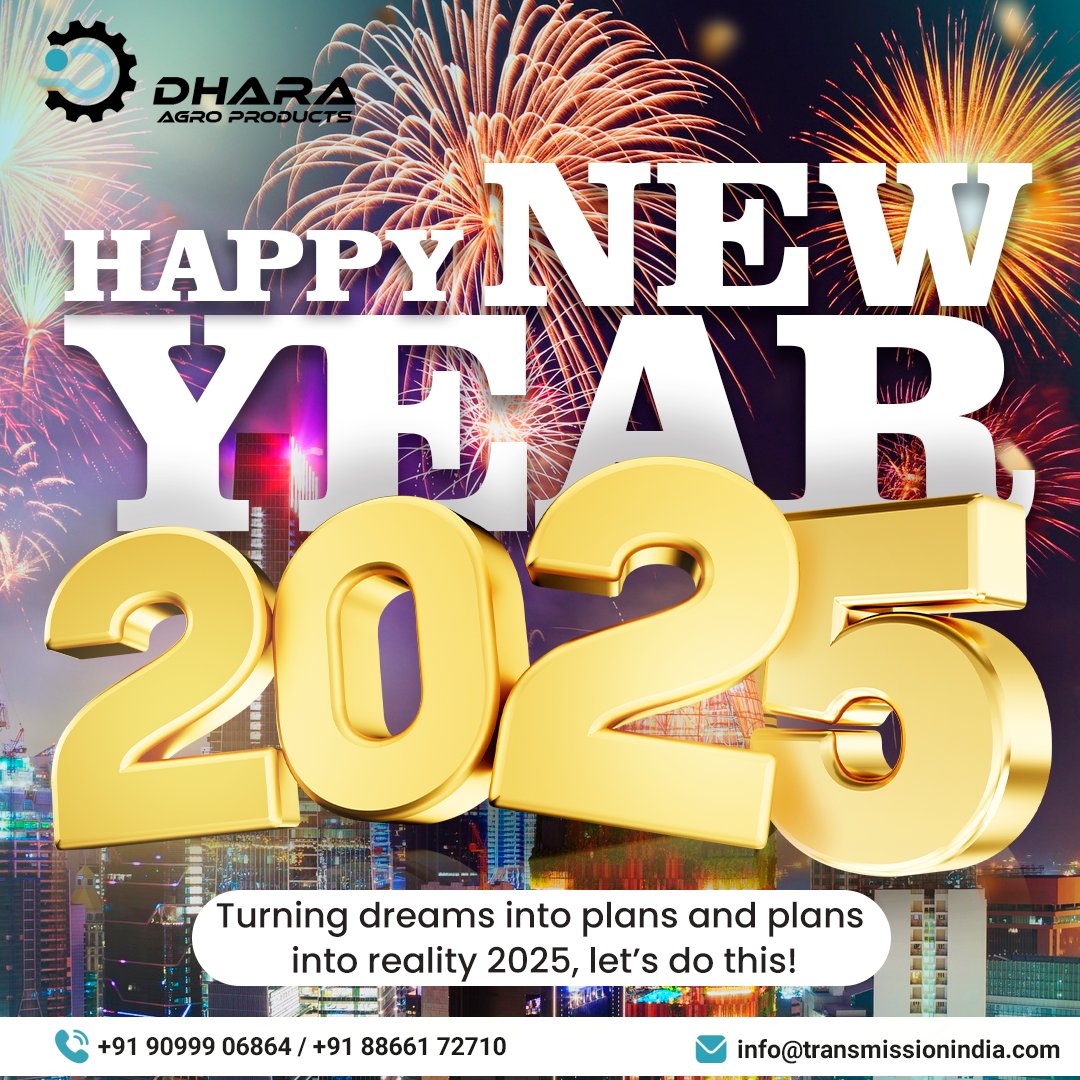 dhara_agro's tweet photo. 🎉 Happy New Year 2025! 🎉 

As we step into 2025, let's embrace new opportunities, set fresh goals, and cherish every moment. May this year bring happiness, health, and success to you and your loved ones.  

✨ Cheers to a fantastic year ahead! ✨  

#HappyNewYear2025 https://t.co/iQ3d2YXRME