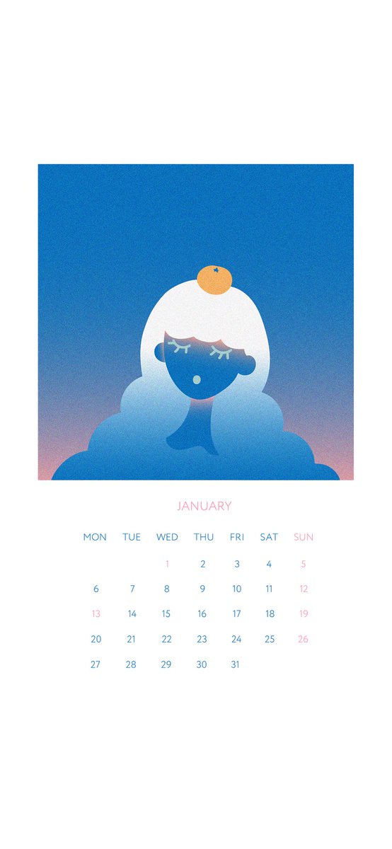 ioori_8's tweet photo. 1月の壁紙用カレンダー作りました。
良ければ使ってください〜！

 #壁紙 #イラスト #illustration https://t.co/JbuEZkbAO7