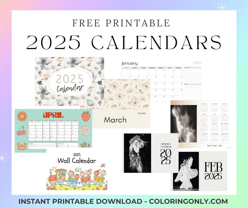 ColoringO's tweet image. We've added a bunch of exciting coloring pages. Make those pages shine with your colorful strokes!
14 Free Printable 2025 Calendars for Organized Living coloringonly.com/printable-cale…