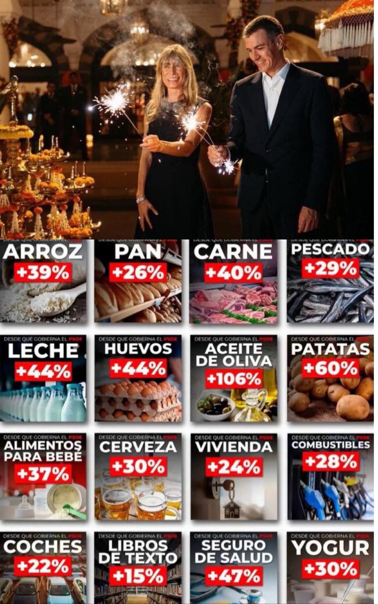 FlavioElvespa's tweet photo. Pedro Sánchez y Begoña os desean un feliz y próspero 2025. https://t.co/zTldP4CxIf