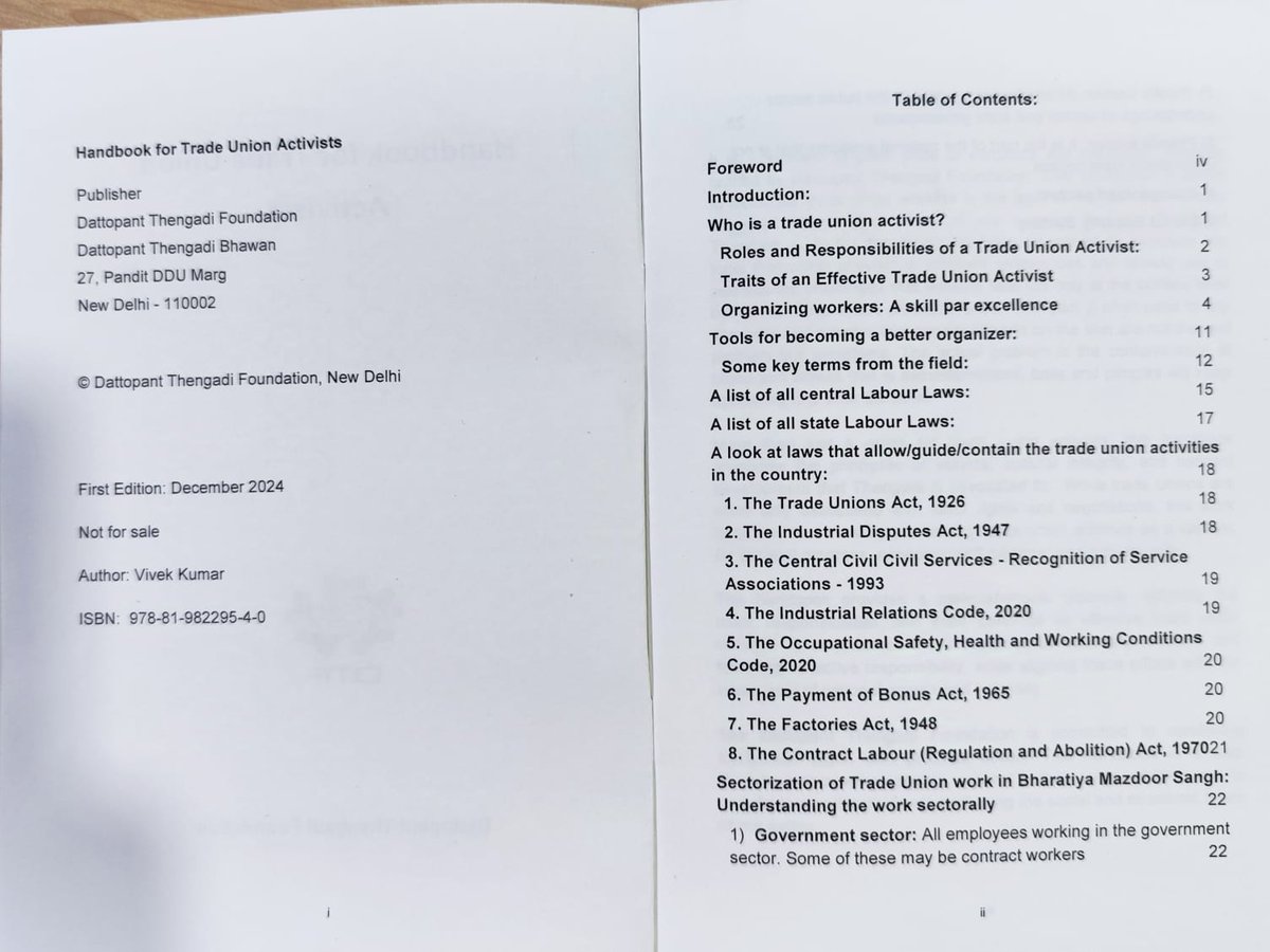 saikapianraj's tweet image. ट्रेड यूनियन कार्यकर्ताओं के लिए आपकी हैंडबुक के प्रकाशन पर हार्दिक बधाई @6258Vivek आपकी मेहनत और समर्पण से यह किताब कई लोगों को प्रेरित और सशक्त करेगी। 🎉👏 #TradeUnion #Handbook #Inspiration
@BMSkendra
@virjeshupadhyay 
@GirishArya_bms @ilo @mansukhmandviya @LabourMinistry