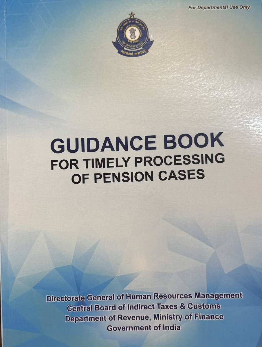 The Guidance Book for Timely Processing of Pension Papers was released by Chairman CBIC Sh. Sanjay Kumar Agarwal along with Members of the Board Sh. Alok Shukla, Sh. Vivek Ranjan and Sh. MK Singh . The book, published by DGHRM, outlines the procedures, documentation requirements