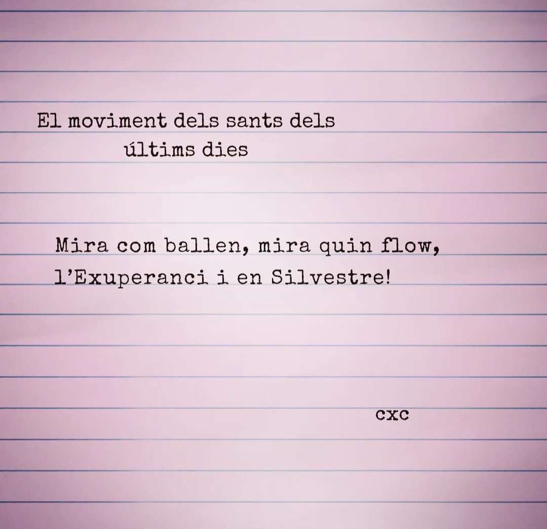 Litus90's tweet photo. #microrelats #microcontes #escriure #escriureencatalà #relatsencatalà #uncontecadadia #dia1746 #elmovimentdelssantsdelsúltimsdies #flow #ballar #bonanynou
🕺🏻https://t.co/gIo1Rpv8XJ🕺🏻
#bequesalacreació
@aixetainfo https://t.co/QQlBprZ10Z
