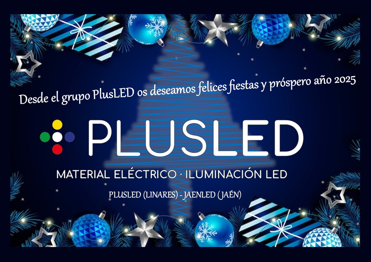 ¡Feliz Navidad y un Año Nuevo Lleno de Luz!
Desde PlusLED, queremos desearos unas felices fiestas llenas de alegría y amor junto a vuestros seres queridos. Que este Año Nuevo 2025 venga cargado de éxitos, proyectos y, por supuesto, mucha luz para iluminar vuestros días.