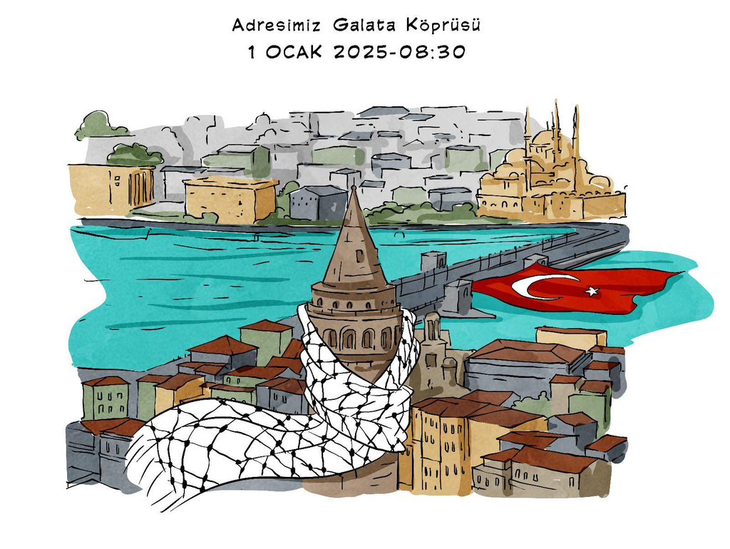 Bir köprü, mazlumların umudu olur mu?
Galata’ya gel, bunu hep birlikte gösterelim.
Direnişin meşalesi burada yanacak.
Adresimiz Galata Köprüsü
🗓️ Tarih: 1 Ocak 2025
🕒 Saat: 08.30
📍 Yer: Galata Köprüsü