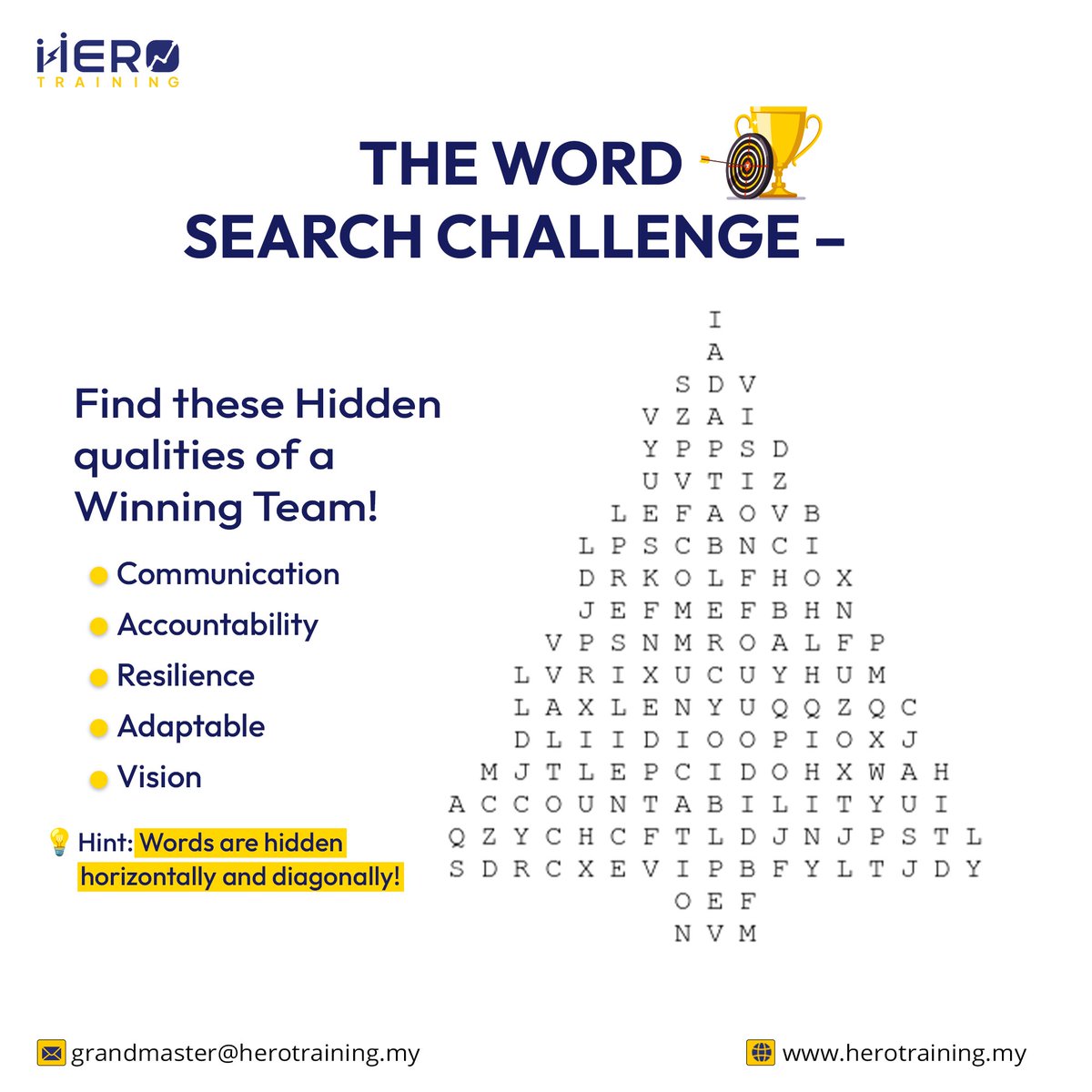 herotraining151's tweet photo. 🔍How fast can you find all the key #qualities of a winning #team  in this maze? Test your brainpower and drop your time below! 🕒✨ #WordMaze #BrainChallenge #HeroTeam https://t.co/u6Emjb3Bdk