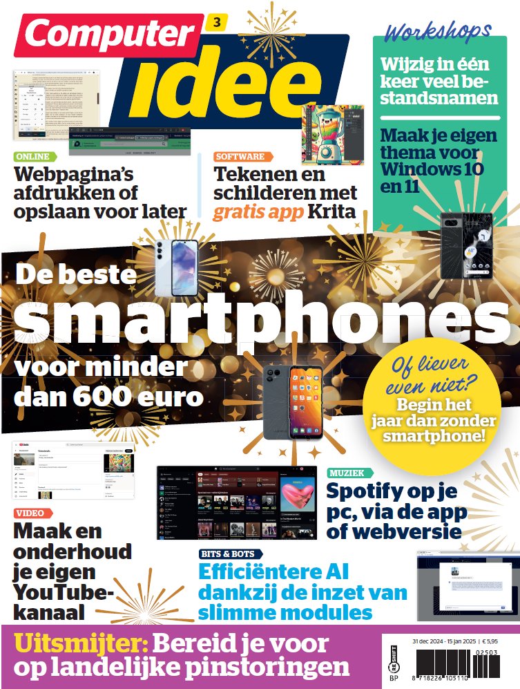 Computeridee's tweet image. Wil je het nieuwe jaar beginnen met een nieuwe telefoon? In editie 3 van Computer Idee gaan we op zoek naar de beste smartphones onder de 600 euro. Welke toestellen bieden de beste prijs-kwaliteitverhouding of springen er om een andere reden uit?