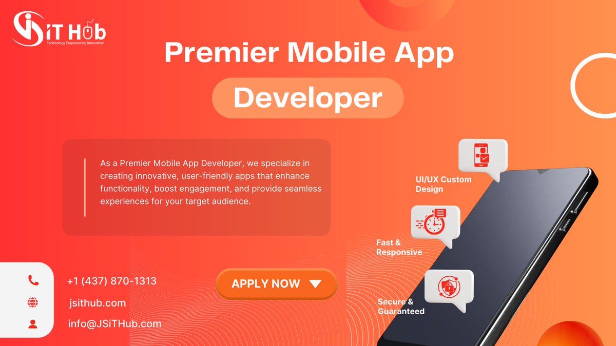 jsithub's tweet image. Grow your brand with JSiTHub Pvt Ltd, a premier mobile app development company. Our expert developers create top-notch Android and mobile apps with flawless design. Boost your online presence with our social media management and innovative solutions. Choose JSiTHub!