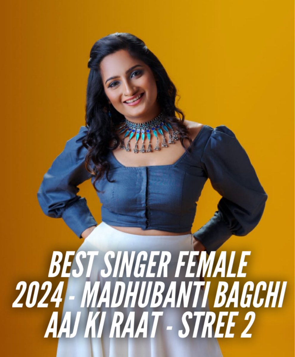 rohitjswl01's tweet photo. As the year ends… Here are my choices for the best among the rest… 2024
Best Singer Female - Madhubanti Bagchi - Aaj ki Raat - Stree 2
#MadhubantiBagchi #AajKiRaat #Stree2 #BestSingerFemale https://t.co/TeeBo0pGIH