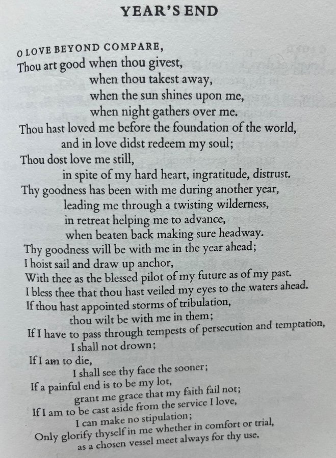 The Valley of Vision. “Year’s End”