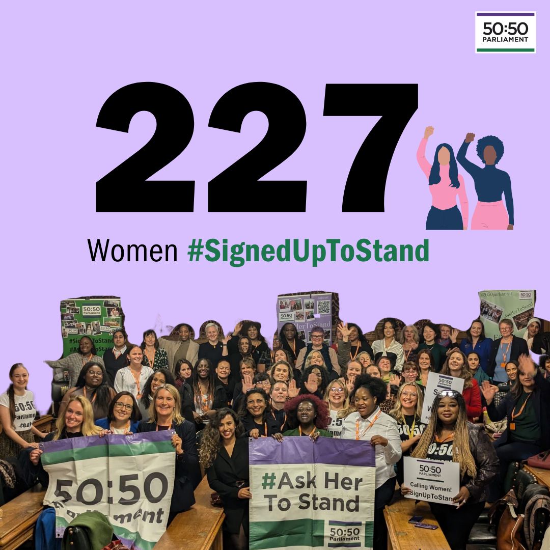 This year 227 women signed up to stand!👏

Will YOU join them? 🫵

#SignUpToStand

✍️5050parliament.co.uk/sign-up-to-sta…